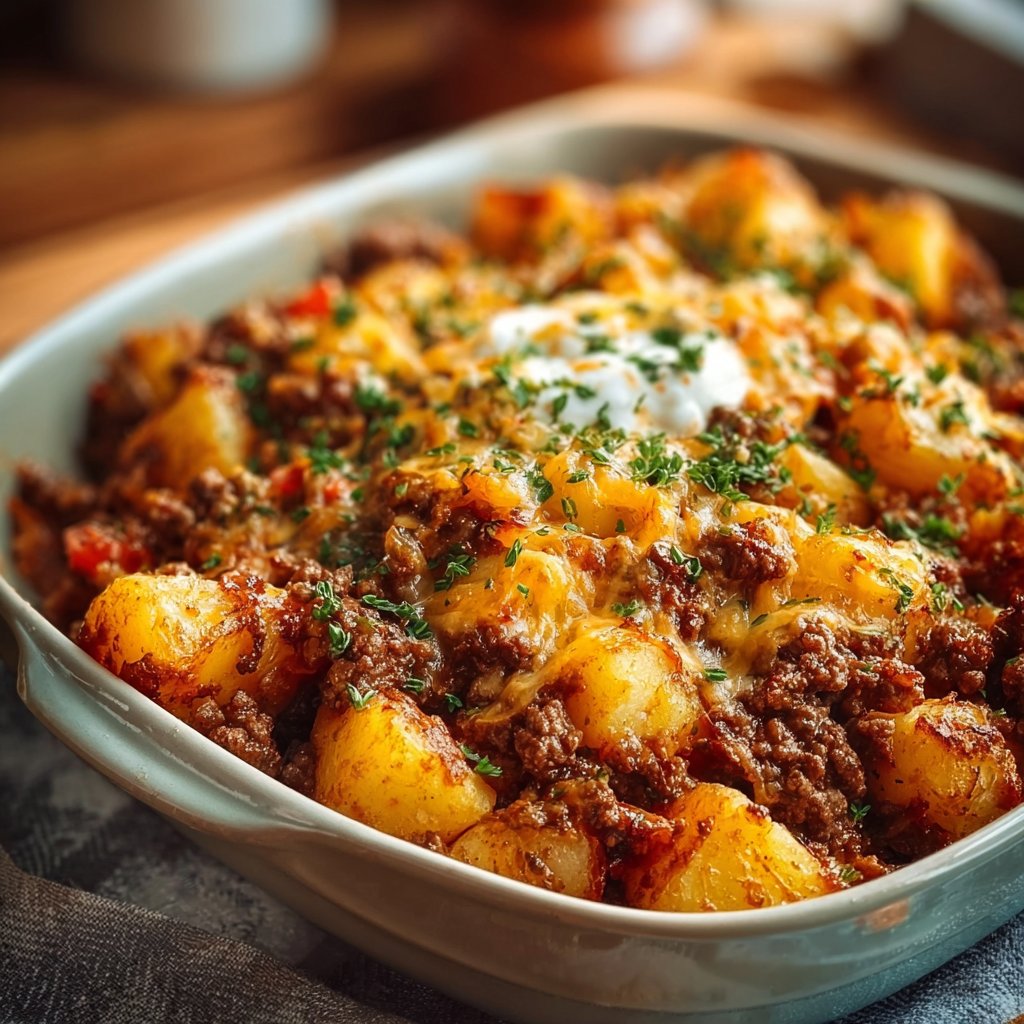 Ground Beef and Potatoes Casserole