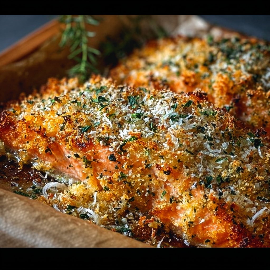 Crispy Parmesan Salmon Bake