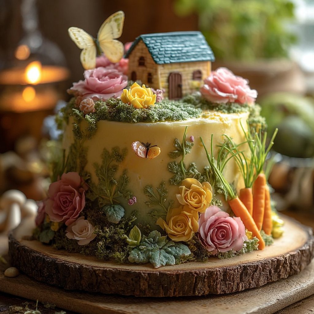 Whimsical Garden Cake