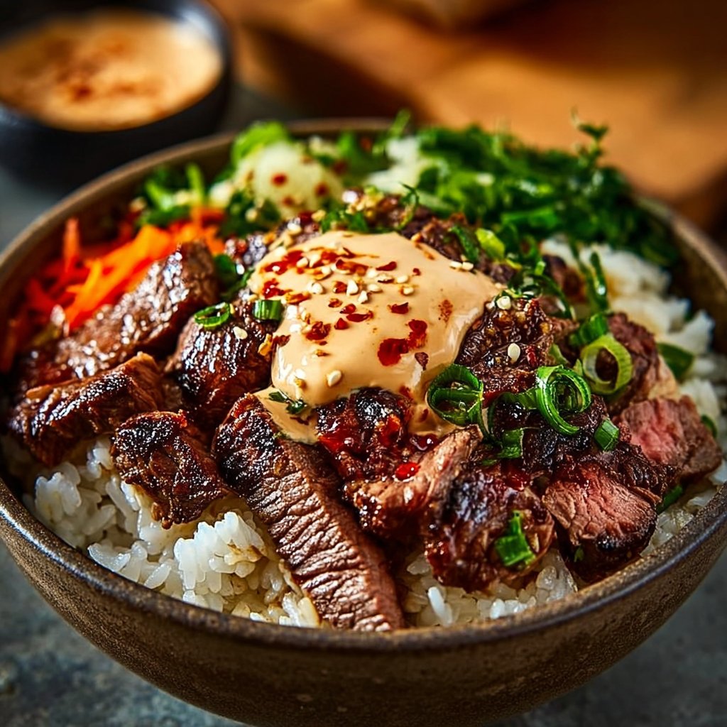 Korean BBQ Steak Rice Bowls