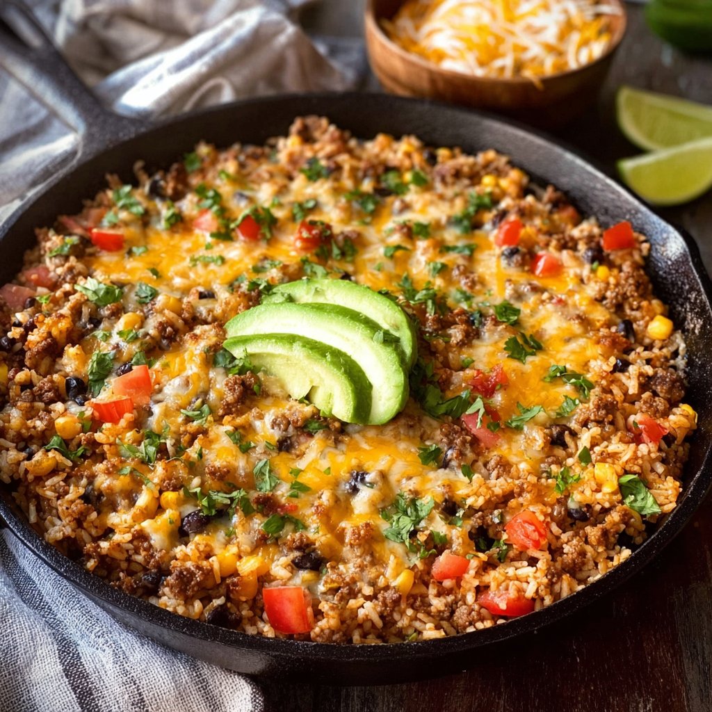 Cheesy Taco Rice Skillet