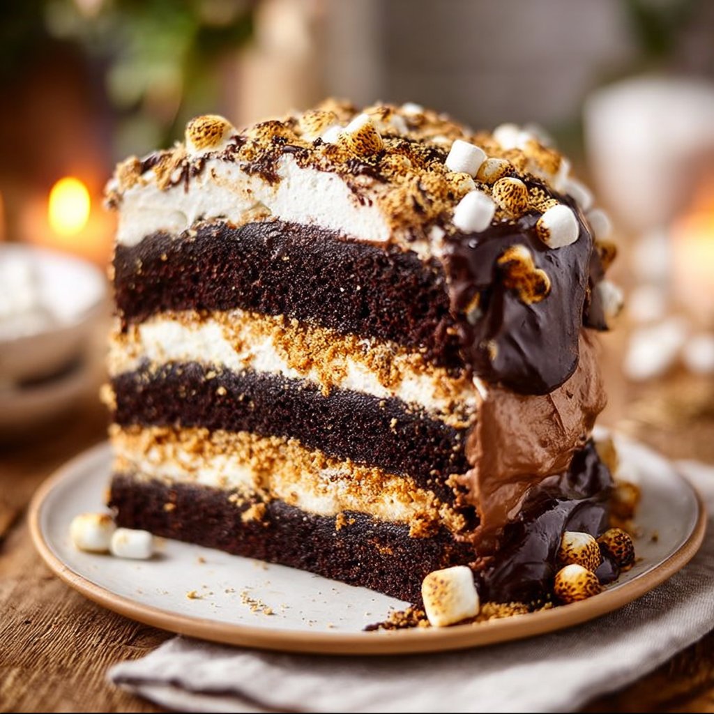 Smores Chocolate Cake