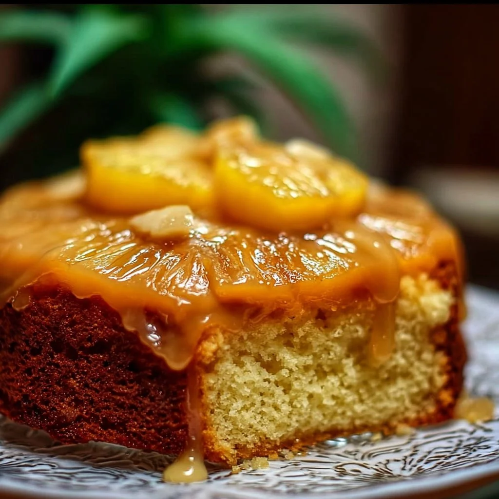Delicious Pineapple Heaven Cake with layers of cream and pineapple topping