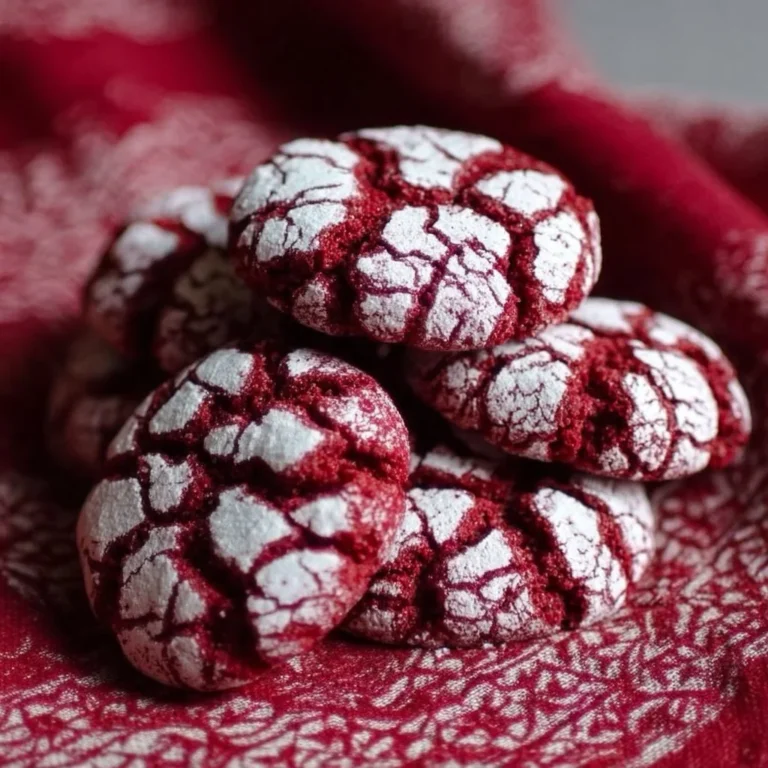 Delicious Red Velvet Crinkle Cookies with a soft texture and vibrant color
