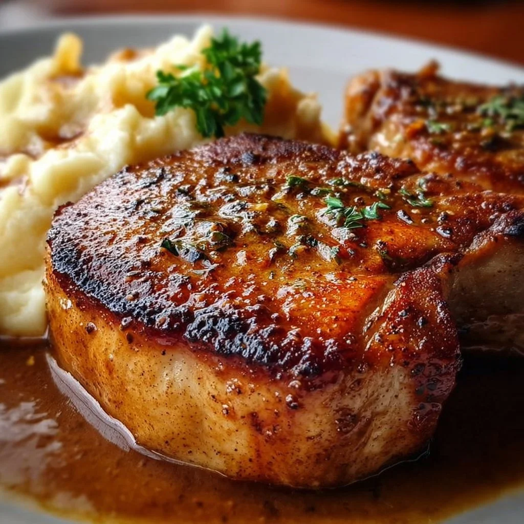 Texas Roadhouse Pork Chop Classic dish with sides