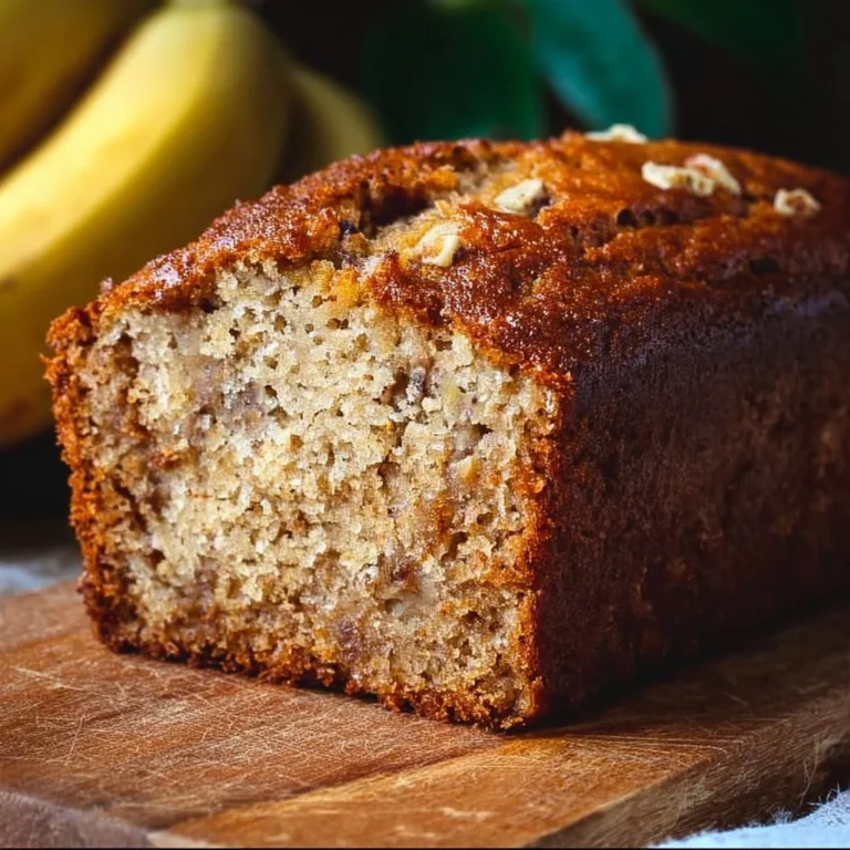 A loaf of the best moist banana bread fresh out of the oven