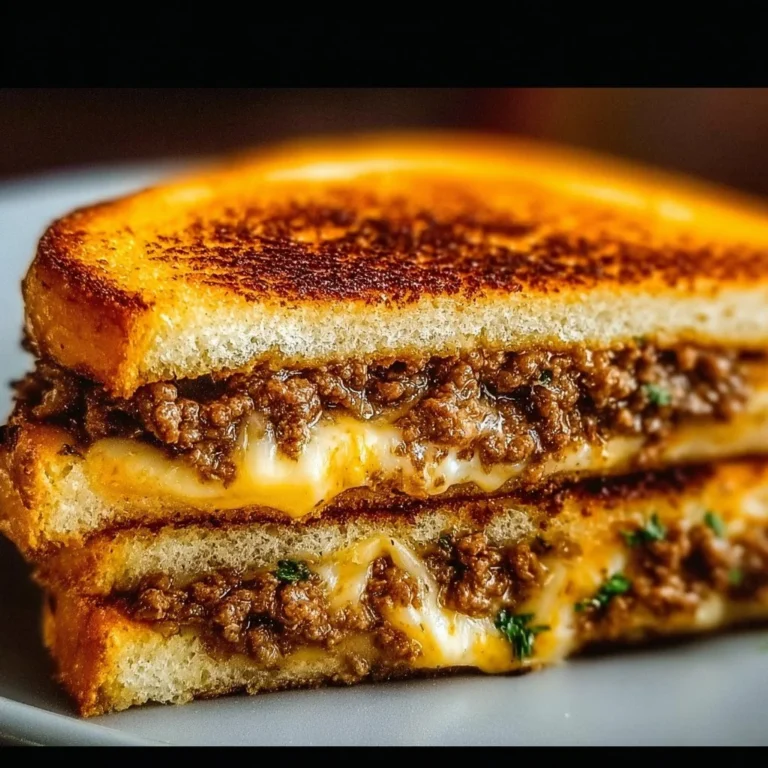 Delicious Ultimate Cheesy Ground Beef Melt served with melted cheese and toppings.