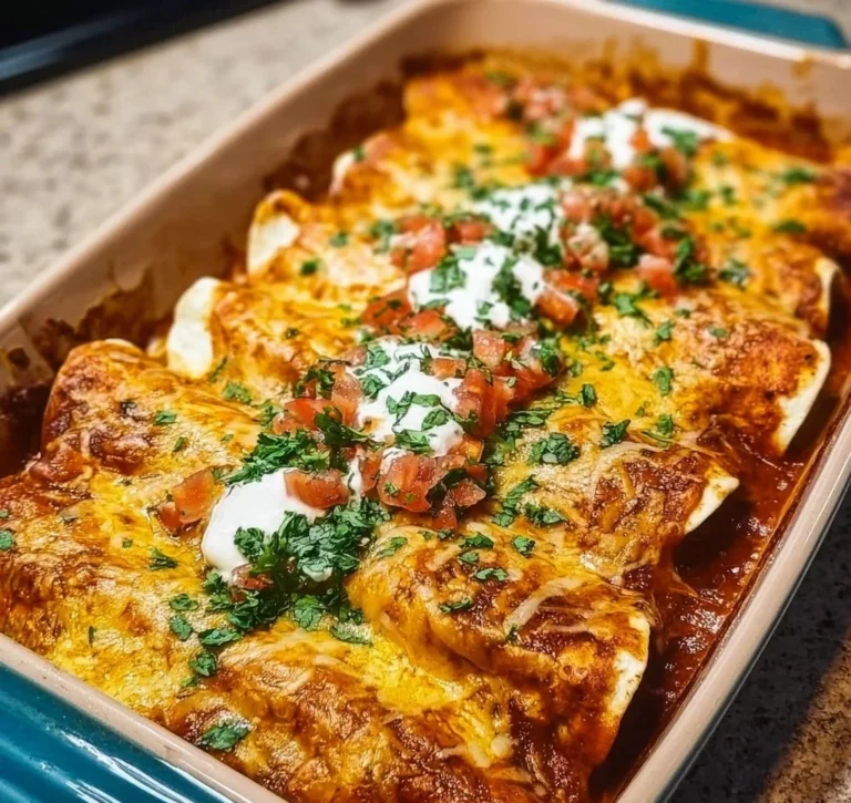 Delicious quick and easy chicken enchiladas served on a plate.