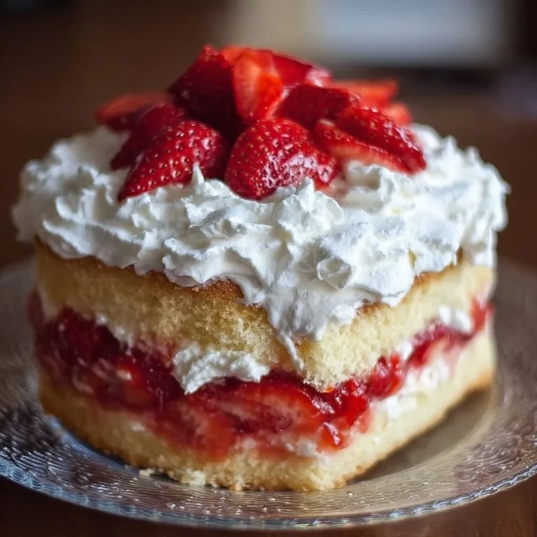 Delicious strawberry shortcake with fresh strawberries and whipped cream