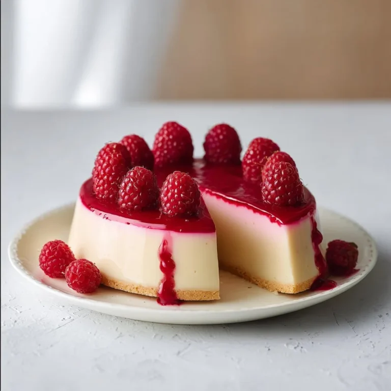Bavarois Framboise, un dessert crémeux aux framboises fraîches.
