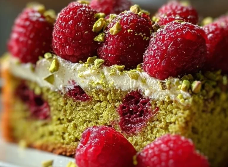 Gâteau Céleste Pistache-Framboise, un dessert coloré et savoureux