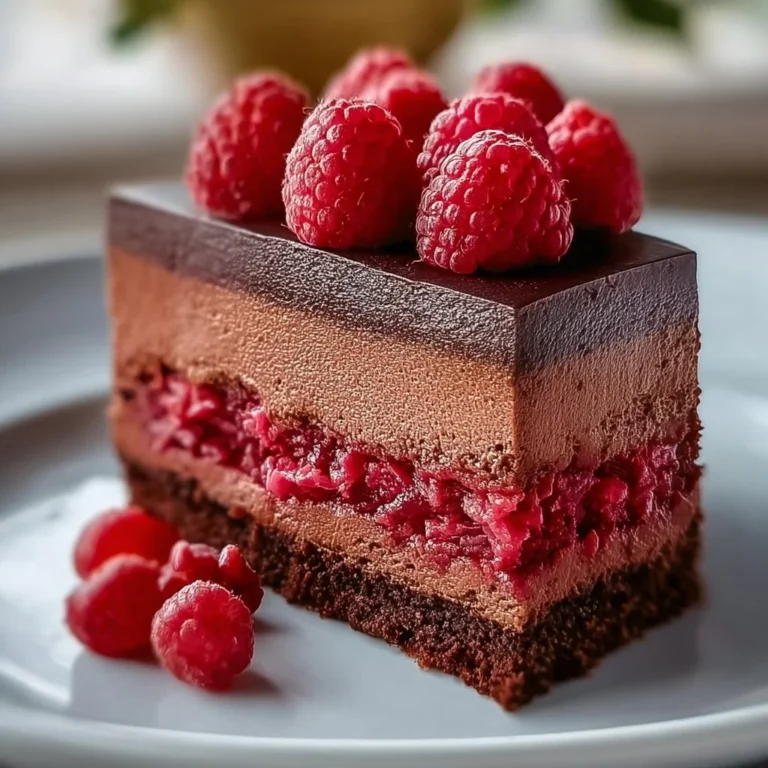 Gâteau Mousse au Chocolat Framboise Céleste, un dessert élégant et gourmand
