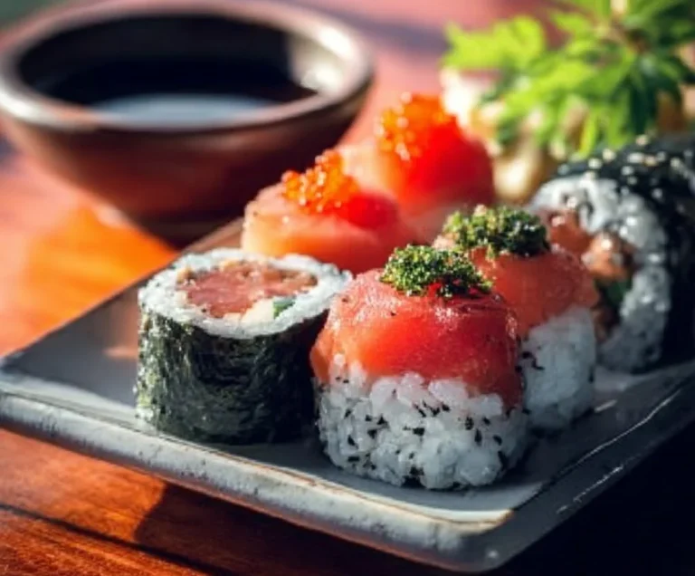 Maki-sushi maison préparé avec des ingrédients frais