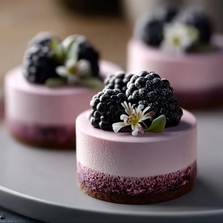 Mini gâteaux mousse aux myrtilles, un dessert léger et savoureux.