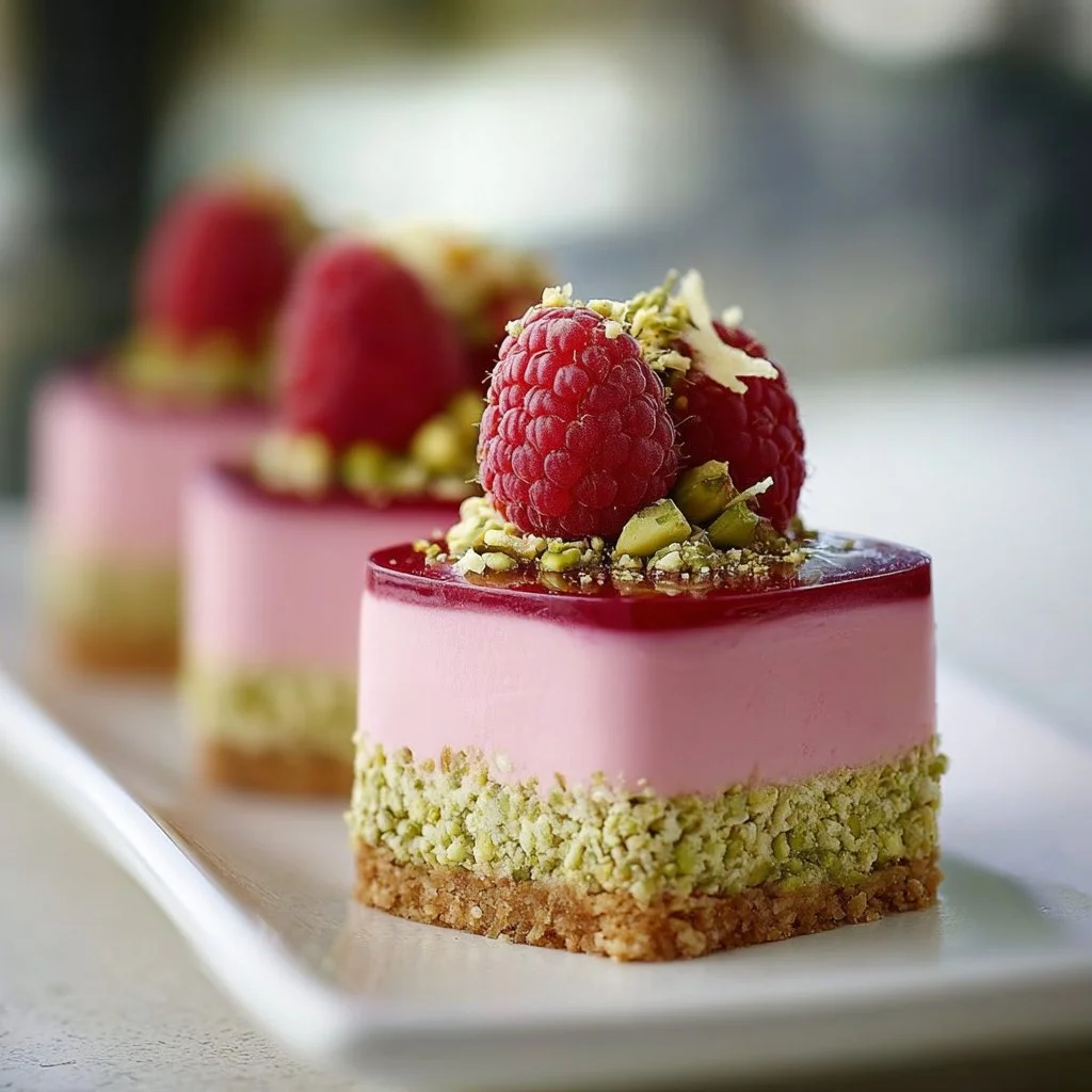 Mini Gâteaux Mousse Framboise Pistache, une douce tentation fruitée et crémeuse