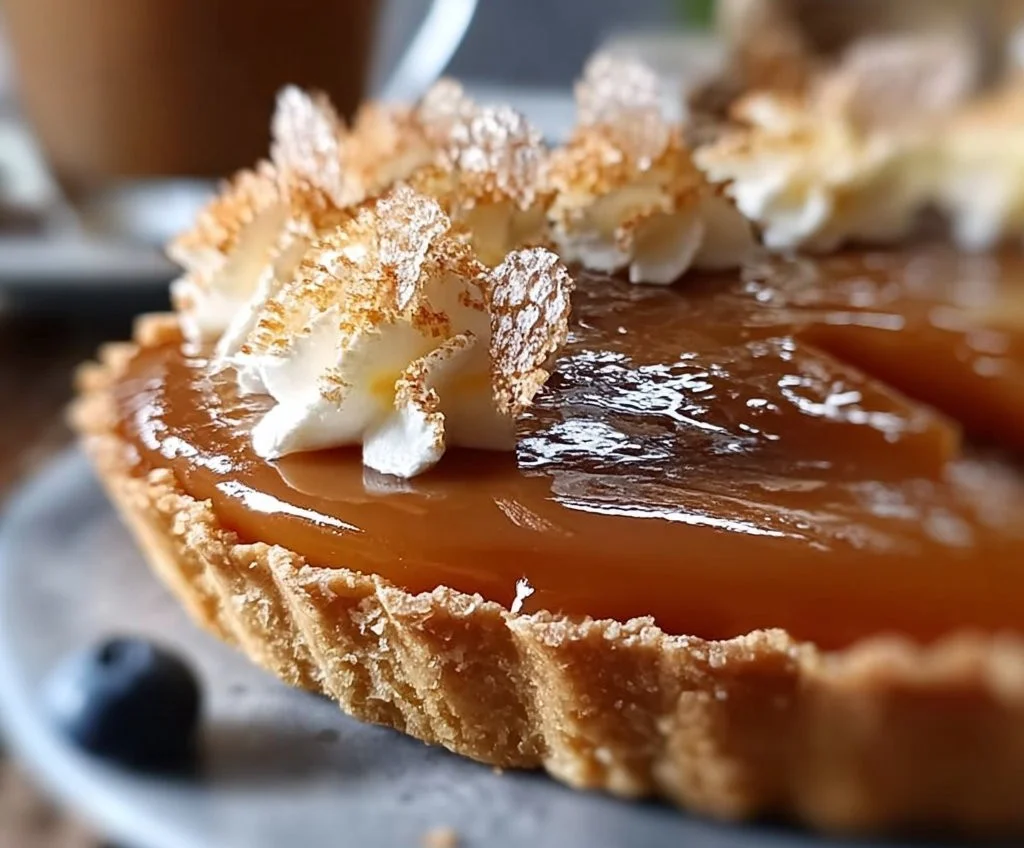 Tarte au caramel délicieuse et rapide à réaliser en 30 minutes.