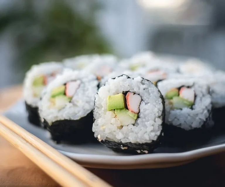 Rouleaux de Californie faits maison avec ingrédients frais et savoureux.