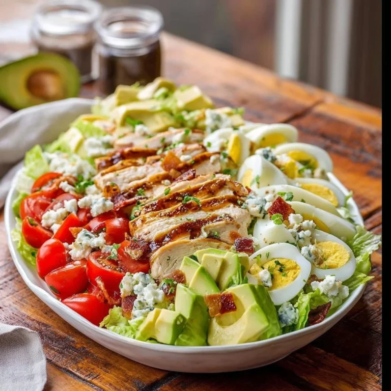 Salade Cobb au poulet garnie de légumes frais et d'avocat