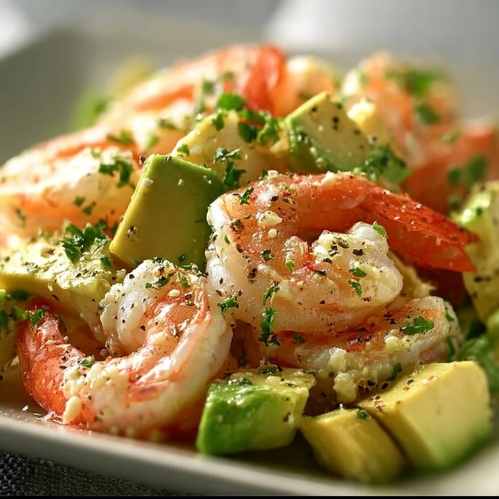 Salade de crevettes à l'avocat, un plat frais et savoureux