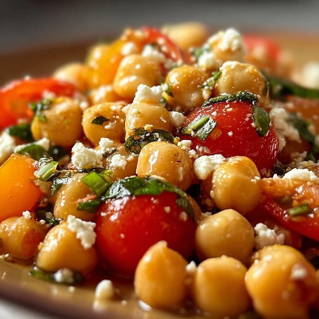 Salade de pois chiches, tomates et feta