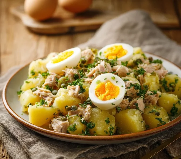 Salade de pommes de terre fraîche et colorée avec légumes