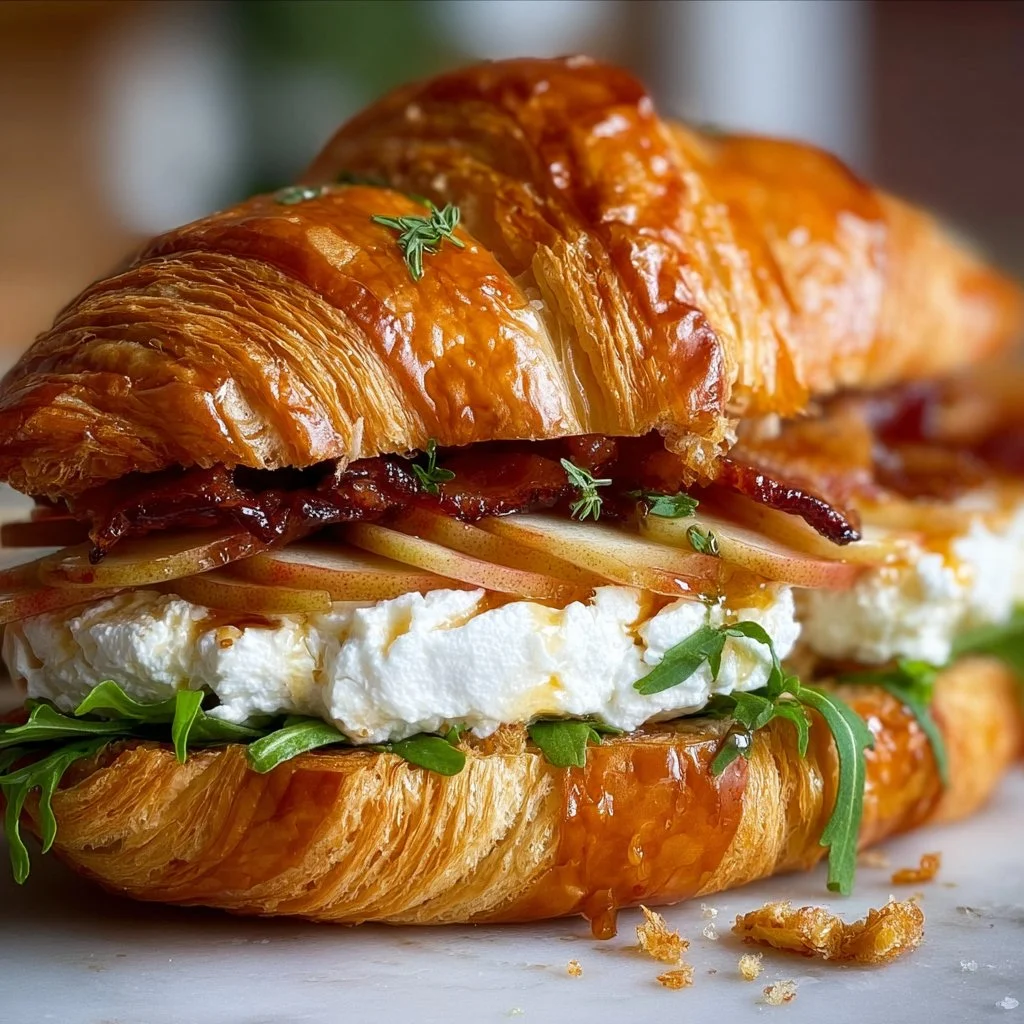 Sandwich au croissant pomme et fromage de chèvre : Une délicieuse gourmandise !