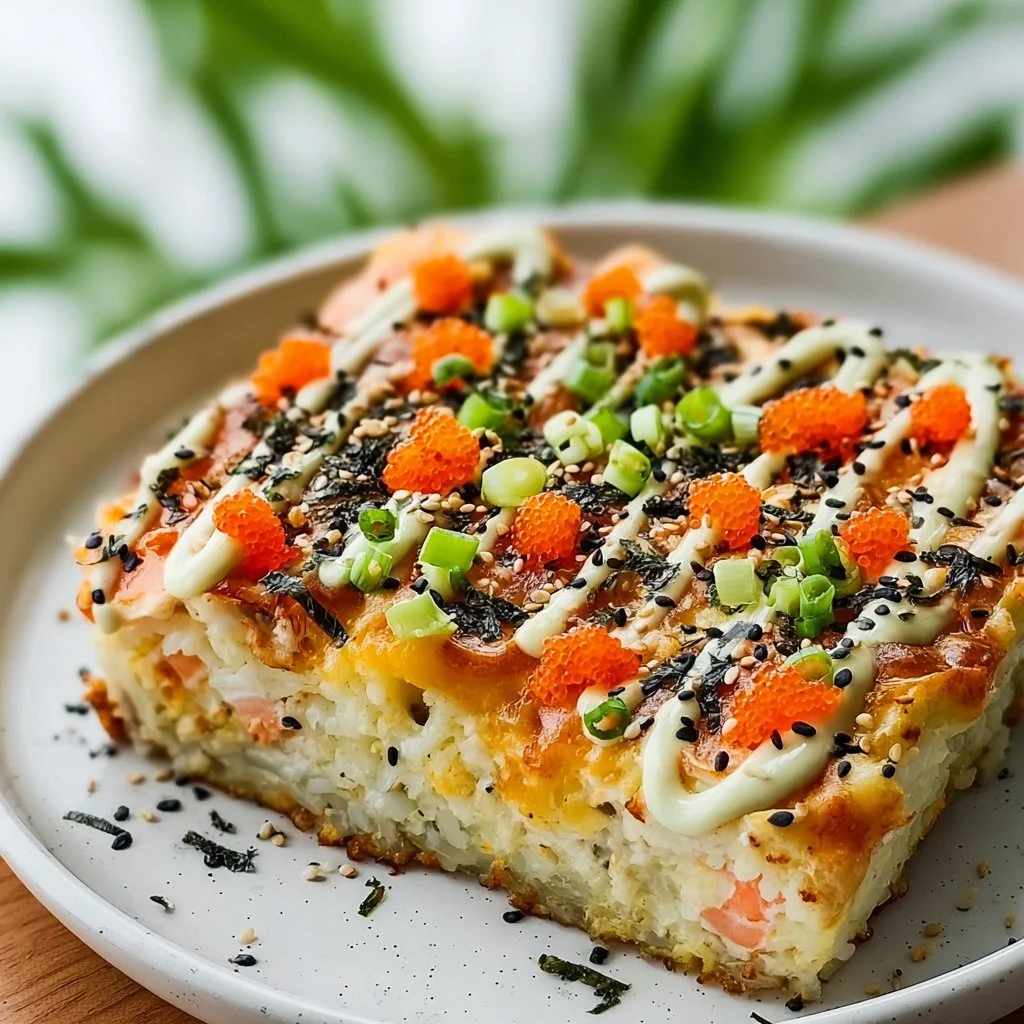Sushi casserole au four savoureuse et facile à préparer