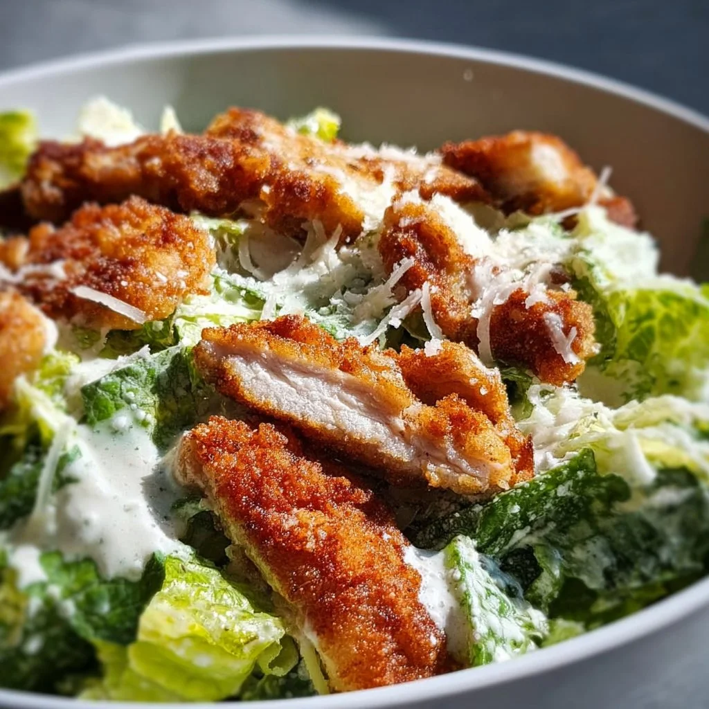 C&eacute;sar croustillant au poulet et cro&ucirc;tons dor&eacute;s