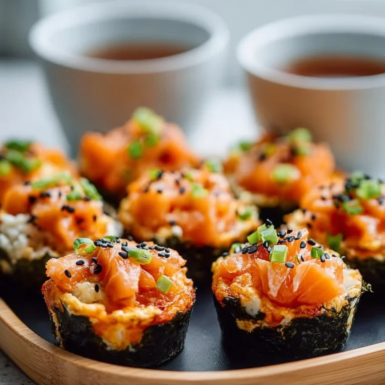 Recette de coupes de sushi au saumon cuit au four