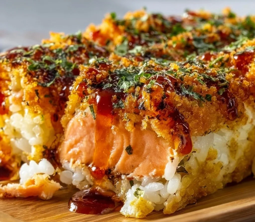 Gratin de saumon &eacute;pic&eacute; fa&ccedil;on sushi