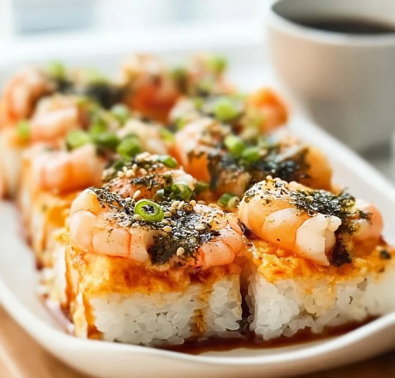Gratin de sushi aux crevettes, un plat savoureux et innovant