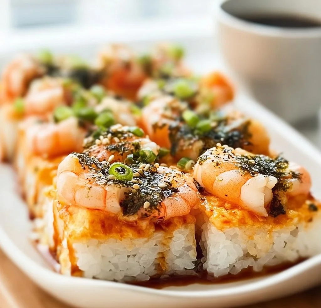 Gratin de sushi aux crevettes, un plat savoureux et innovant
