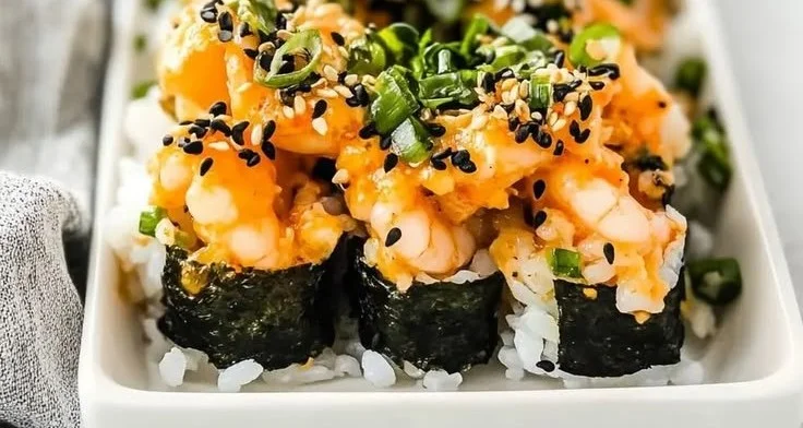 Gratin de sushi aux crevettes