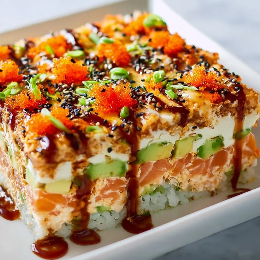 Gratin de sushi facile et savoureux, un plat déstructuré délicieux