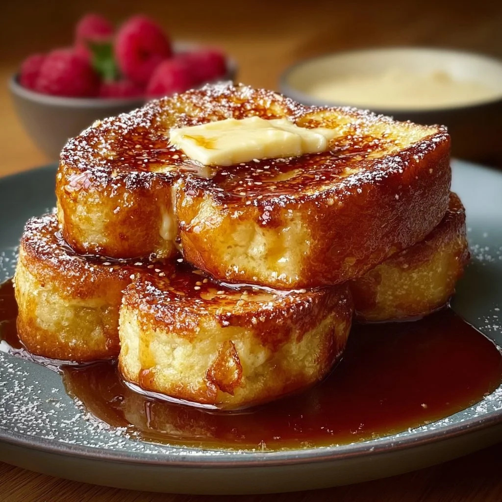 Pain perdu revisité avec des petits pains hawaïens