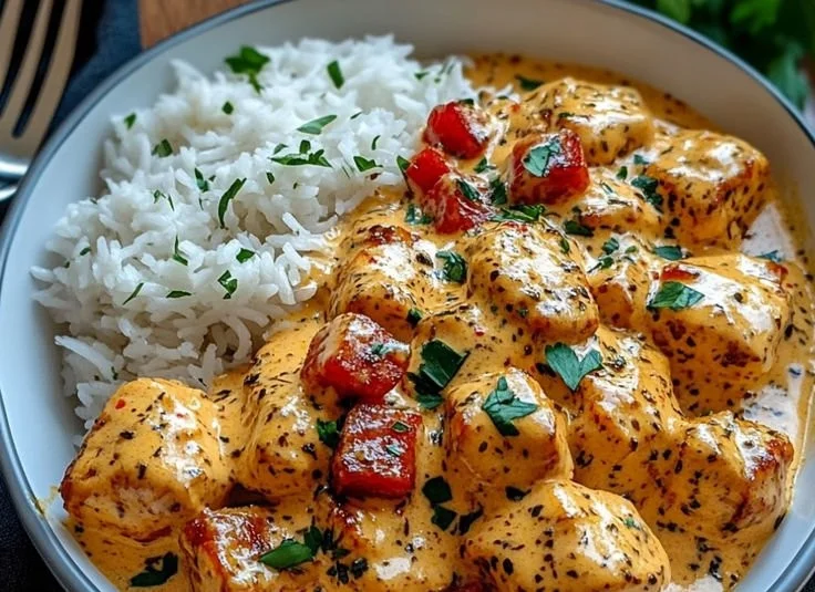 Poulet Crémeux et Riz Fondant
