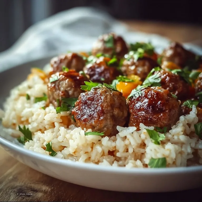 Riz parfumé servi avec des boulettes de viande savoureuses
