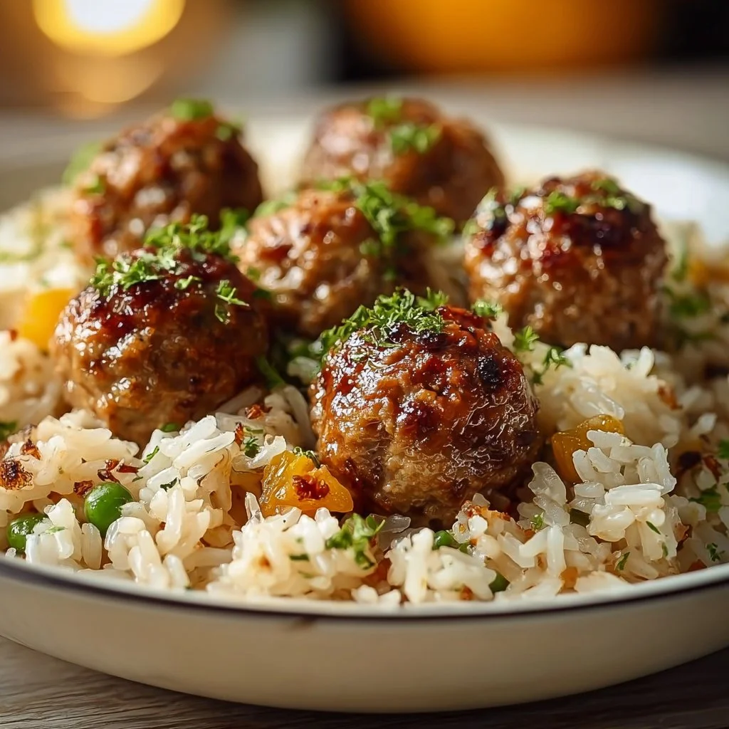 Riz parfumé aux boulettes de viande : Recette simple et délicieuse