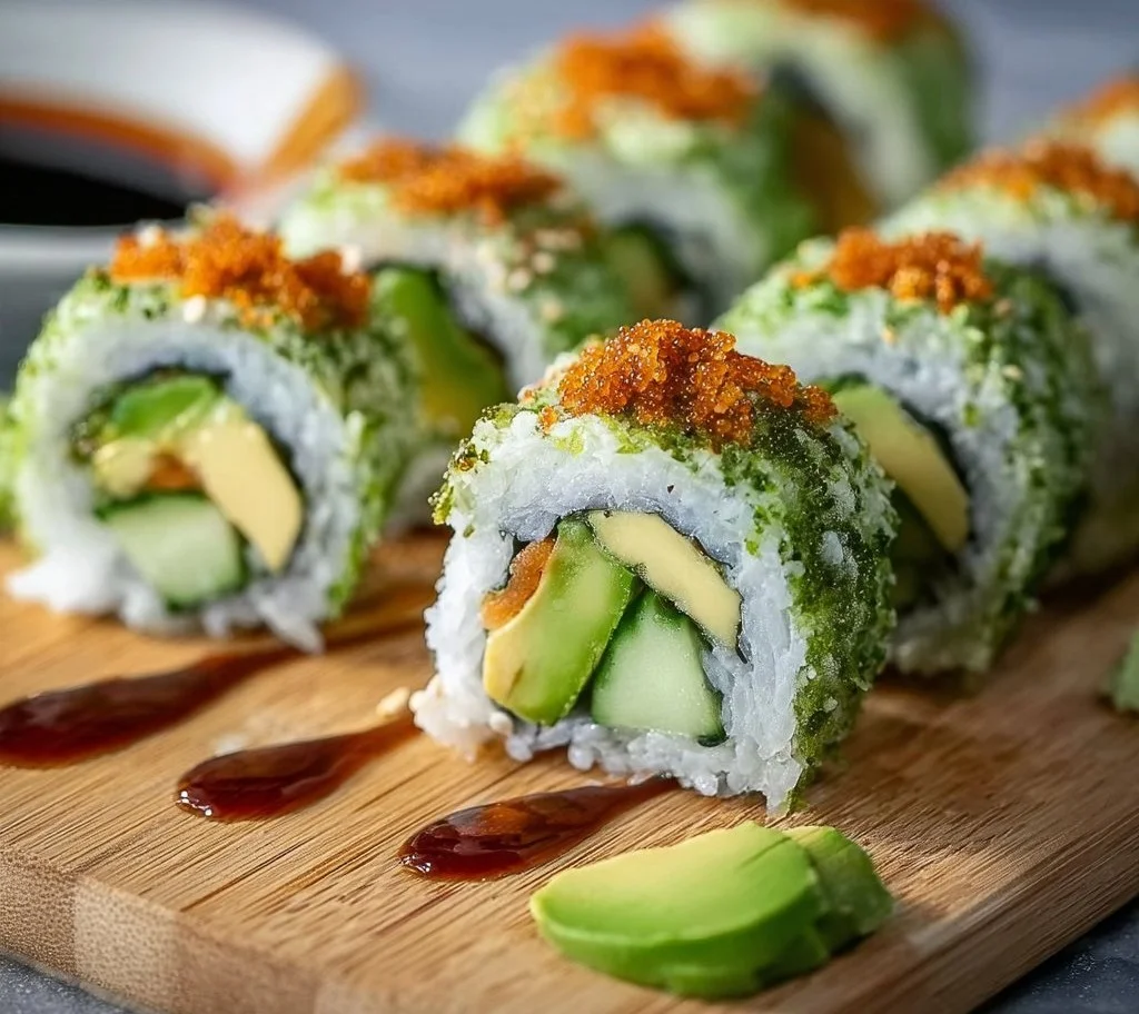 Rouleaux de sushi à l'avocat et au concombre