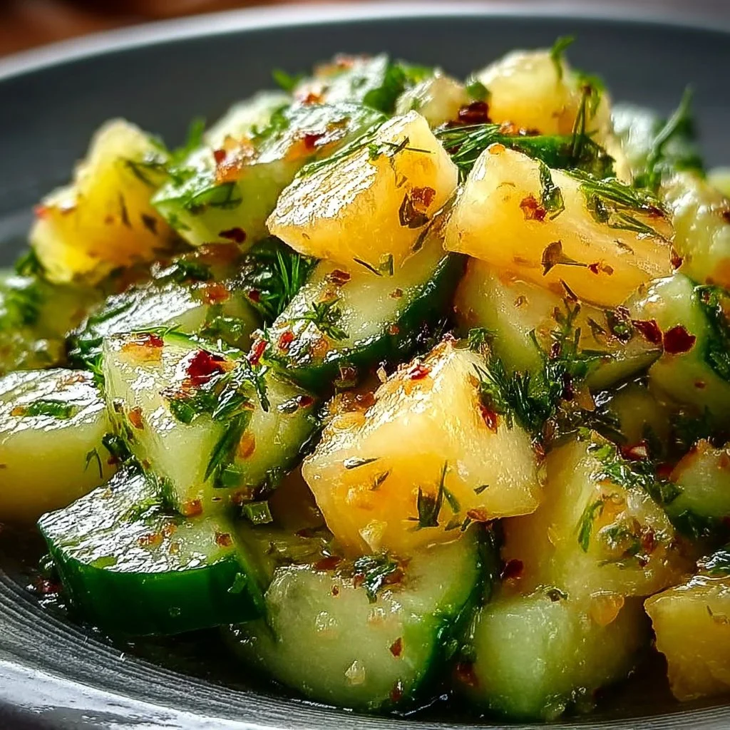 Salade d'ananas et de concombre