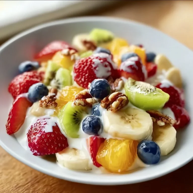 Salade de fruits colorée accompagnée de yaourt au miel crémeux pour le petit-déjeuner