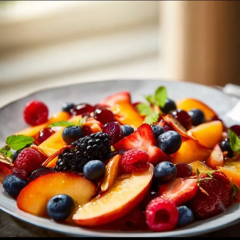 Salade estivale de fruits colorée et fraîche servie dans un bol