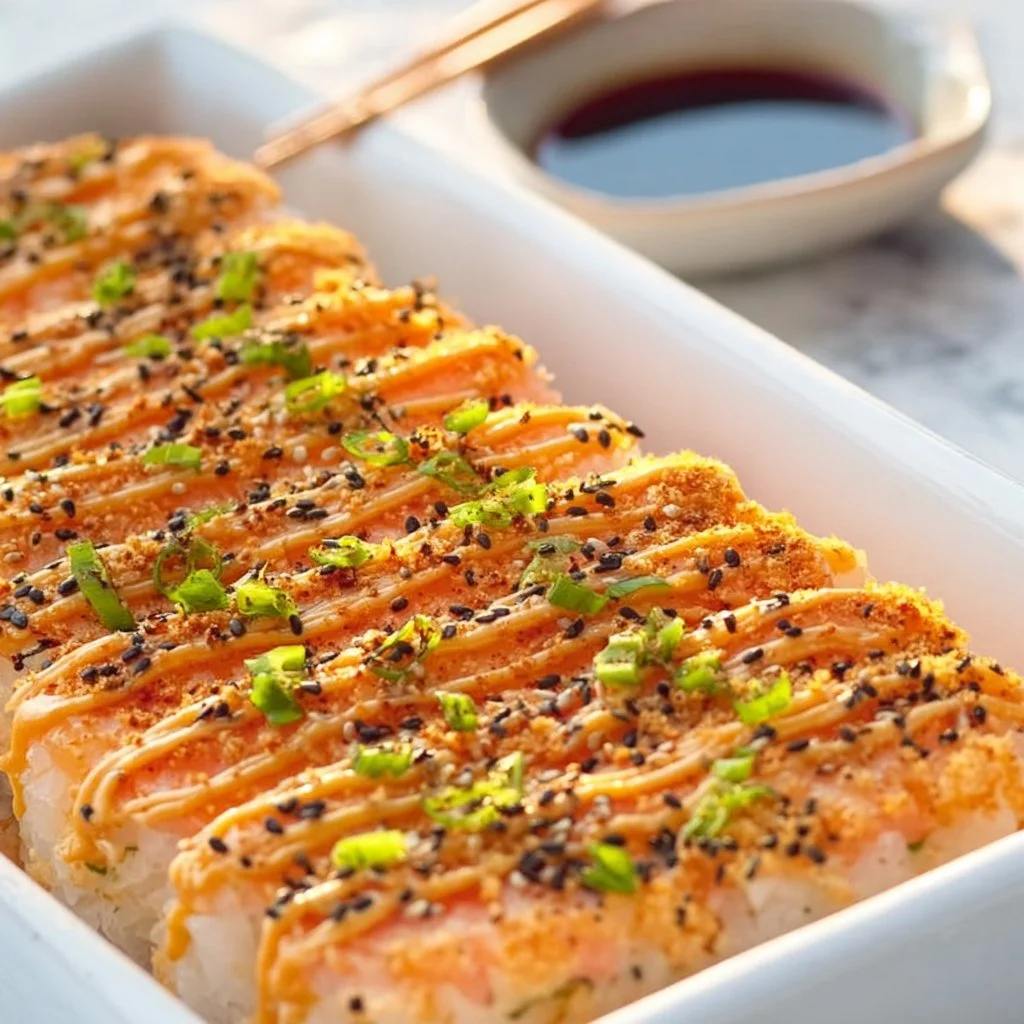 Sushi au saumon cuit au four