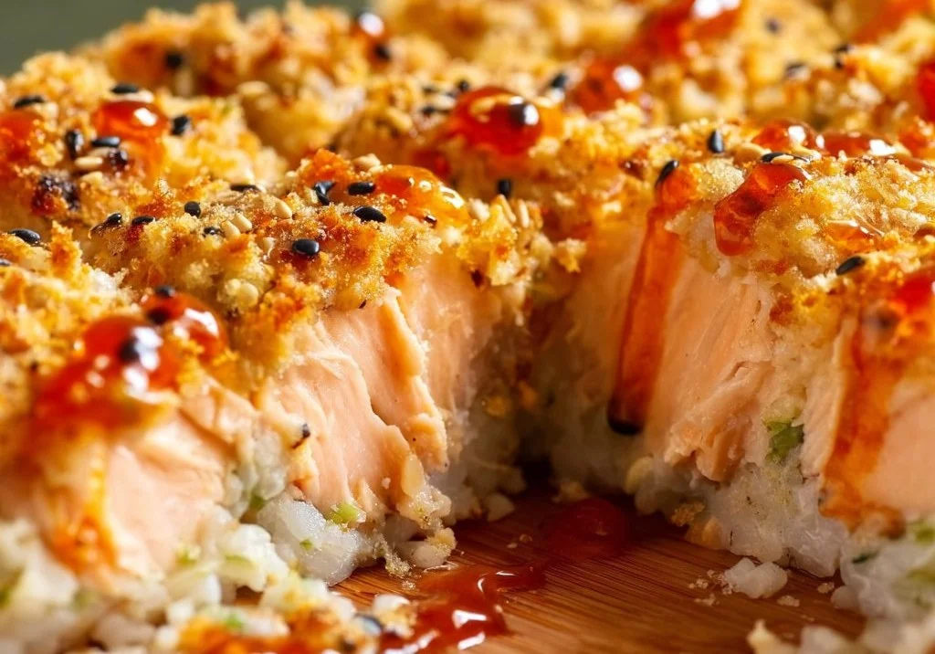 Sushi au saumon cuit au four