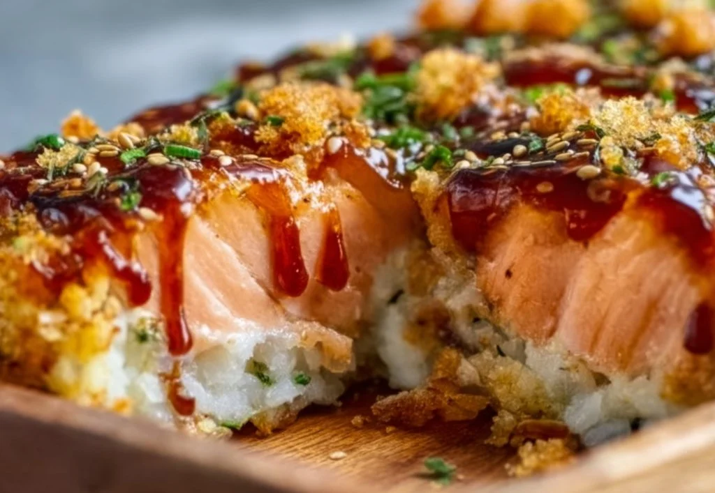 Sushi-bake au saumon teriyaki
