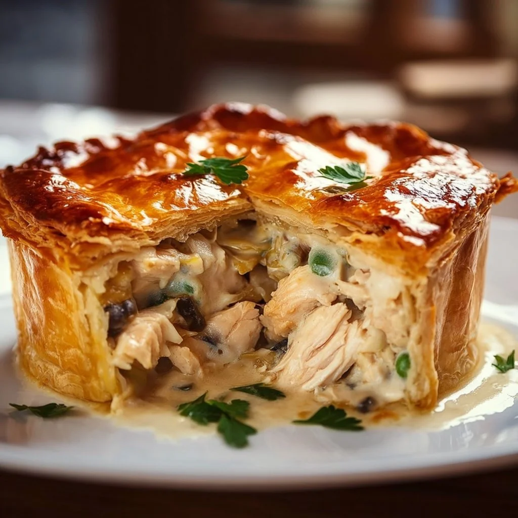 Tourte au Poulet Crémeuse et Facile à Préparer