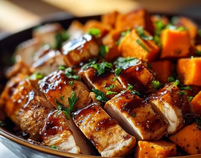 Bol de Poulet Barbecue avec Patates Douces pour un repas savoureux et équilibré.