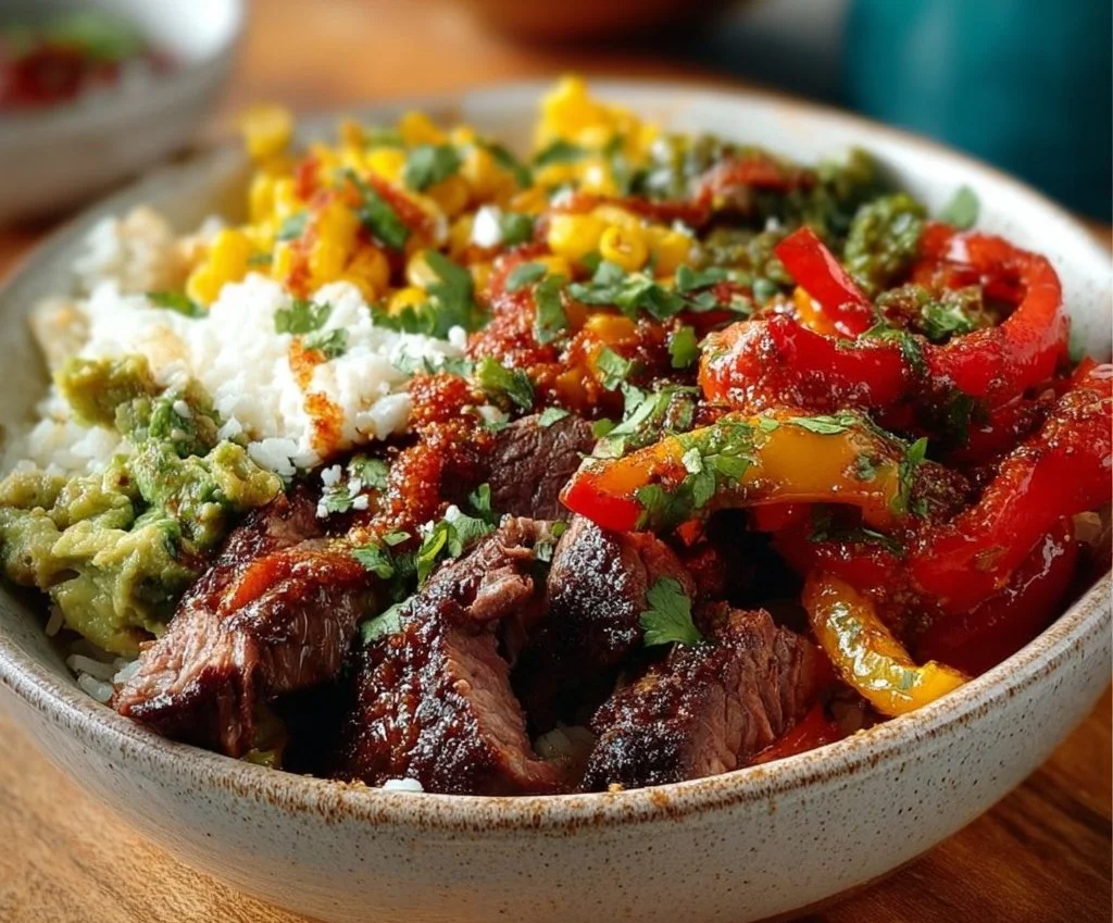 Bol festif de fajitas au steak