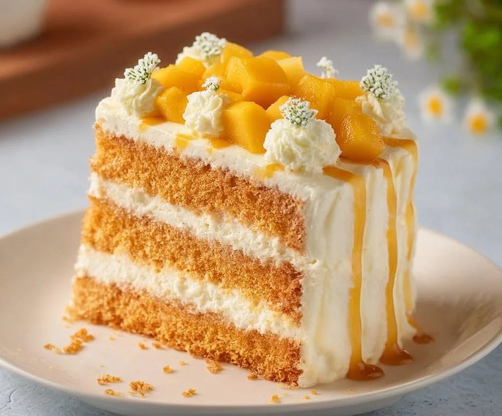 Gâteau à la mangue façon boulangerie asiatique
