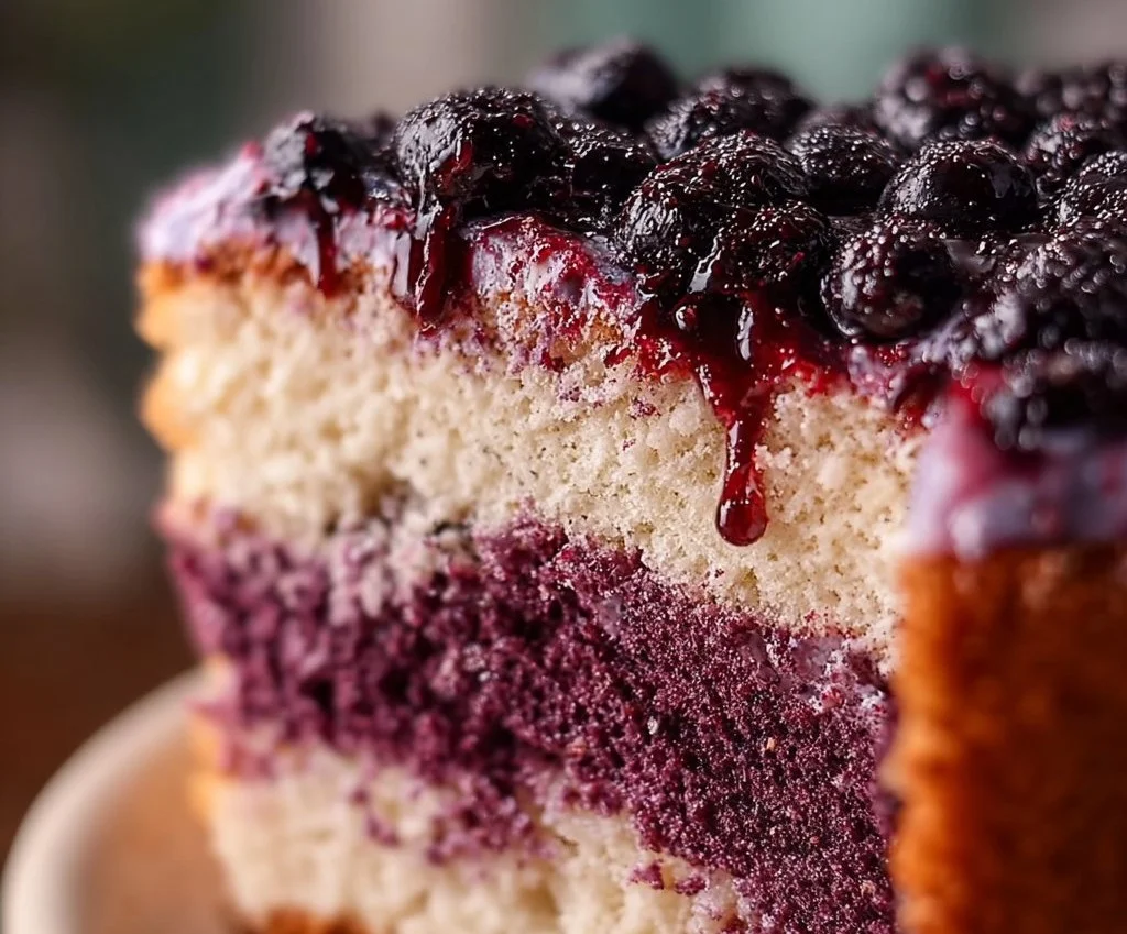 Gâteau chiffon moelleux à la myrtille
